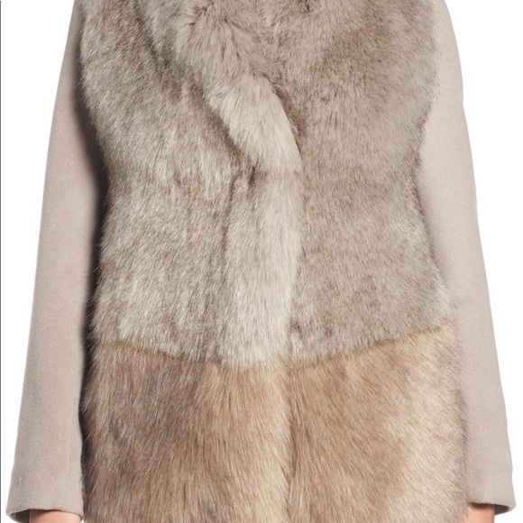 Maddie Wool Blend Sleeve Faux Fur Jacket - Picture 2 of 5